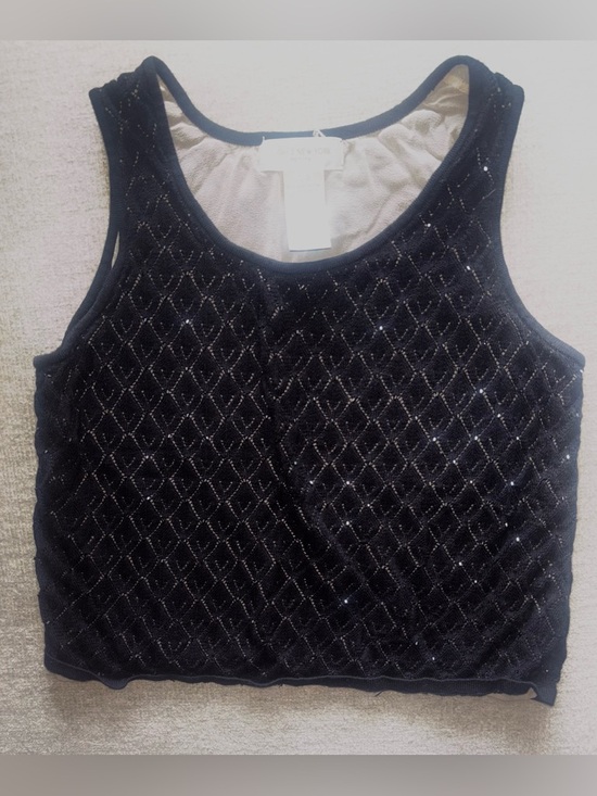 Jones New York Tops - Beaded Black Petite Top | Jones New York P/S Lined Sparkle Evening Blouse